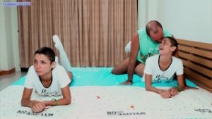 4K Neighbor fuck sisters while they watch movie