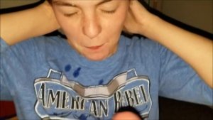 barely legal gf rides big cock and takes MASSIVE facial