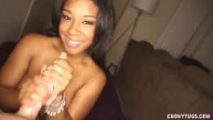 Sexy ebony handjob