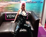 Fat Whore On Leather Sofa