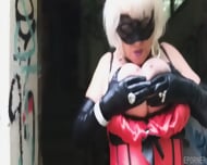 Crazy Granny With Red Corset