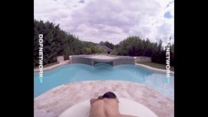 Busty VR Sex Goddess Kira Queen Sucks & Fucks Poolside in POV Porn Scene