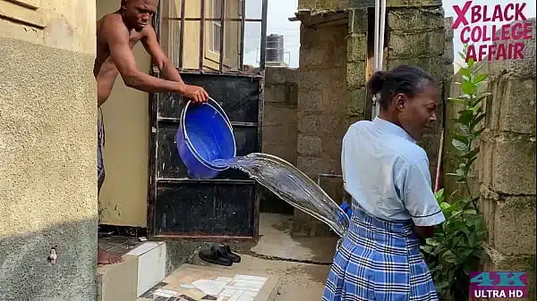 (MDX) Amateur school girl fucked outdoors after her school uniform was splashed and wet. 4k