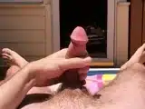 Outdoor Twink Masturbates and Cums While Tanning