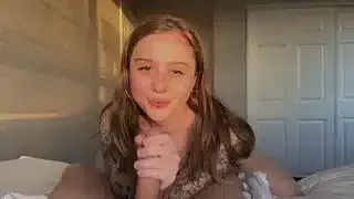 The cute neighbor gave a sloppy blowjob and let me fuck her tight pussy