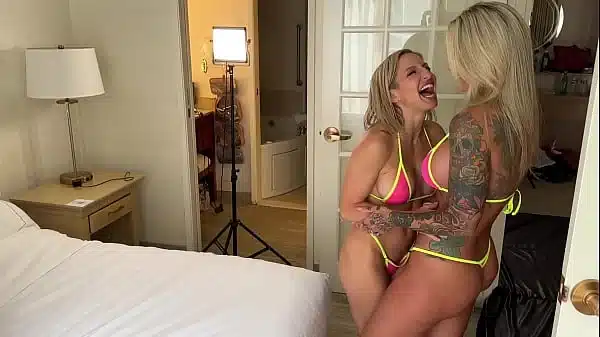Big Tit Blonds Slobber on Man Ass and Get Fucked Hard