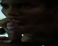 Latina Brunette Interracial Blowjob