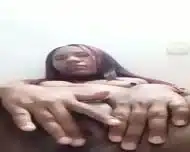 Latina Brunette Masturbates While Her Husband Works