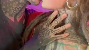 Onlyfans tattoo girl Anuskatzz enjoy XXX adventure wild sex with inked nonbinary Darkleaves Z-filmz