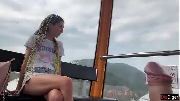 Public Dick Flashing on the Ferris wheel – Stranger Girl Help me Cum in her Mouth