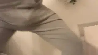 Wearing Grey Sweatpants while I Jerk off & Cum