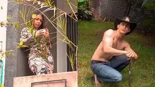 Muscular gardener is hired by brunette MILF and does special jobs for her