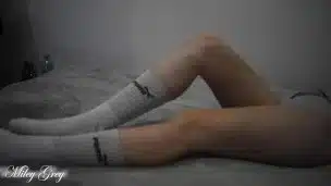Sexy Blonde In Long Socks, You Need to See It 💦 | Miley Grey
