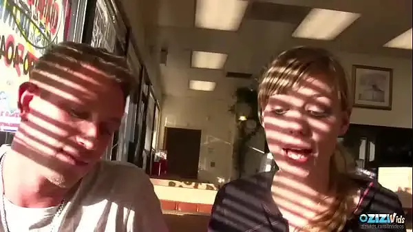This exhibitionist duo gets horny and they decide to use the bathroom for their fuck session. Blonde gives amazing blowjobs in the public bathroom before moving to the roof after getting caught.