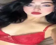 Beautiful Eyes And Hot Red Lingerie