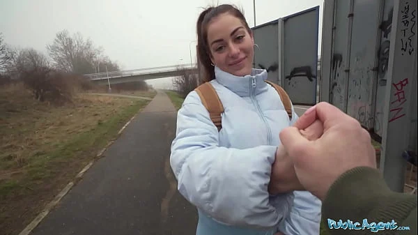 Public Agent She’s bent over and pounded in pov by his big cock