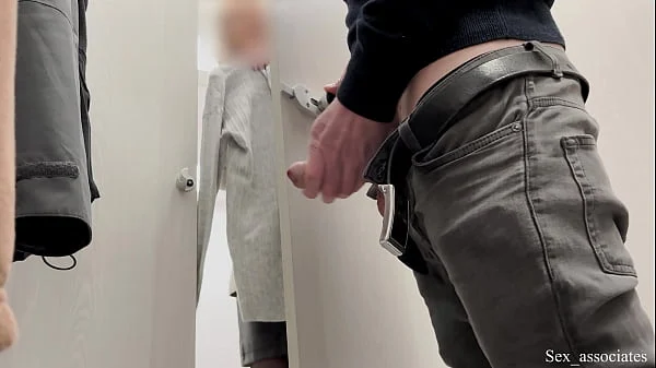 Public dick flashing in a changing roon of a shopping mall.