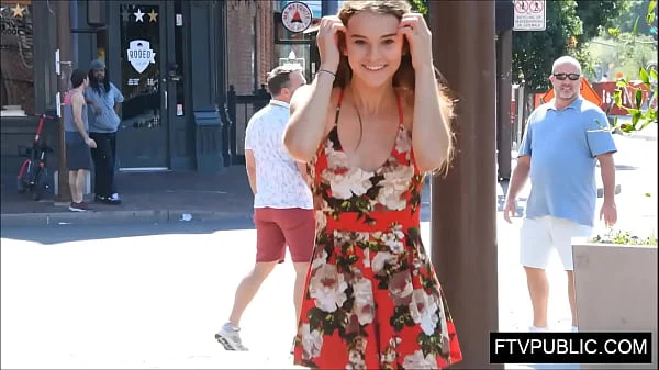 Teen public street orgasm