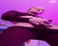 Trans woman works out