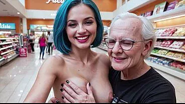 E-girl get fucked in a Supermarket – AI Interactive Video