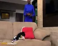 Tight Dark Skin Ebony Model Pussy Railed In Fake Homemade Casting