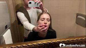 Blonde babe loves to do it in public