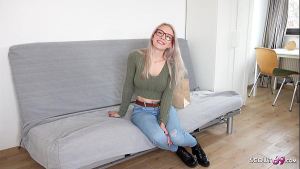 GERMAN SCOUT – Skinny German Teen with Big Boobs seduce to Sex at Model Job