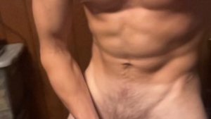 Hot blonde stroking his big dick