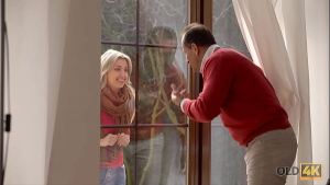 OLD4K. Naive sexpot and handsome old man have great sex at his place