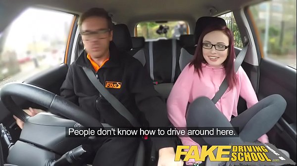 Fake Driving School – wild ride with American college student who lets her teacher cum inside her tight teen pussy