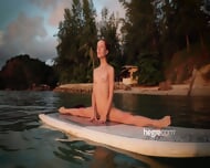 Super Skinny Redhead Practising Nude Yoga