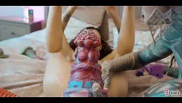 Lesbians Go EXTREME Massive Anal Gaping with Insane Toys in Neon Fishnets!