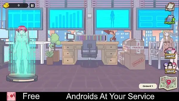 Androids At Your Service (free game itchio) Simulation, Interactive Fiction, 2D, Adult, Erotic, Hentai, Management, NSFW, Porn, sex, Singleplayer