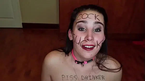 Dirty whore humiliating herself