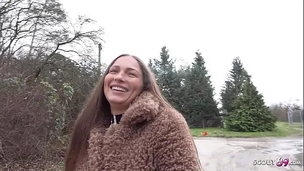 GERMAN SCOUT – PAWG MILF in Wet Look Leggings seduce to First Assfuck Casting