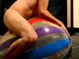 Twink Humping His Big Inflatable Ball