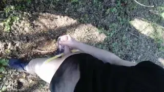 BLONDE Twink in Yello BRIEFS – Outdoors CUM!