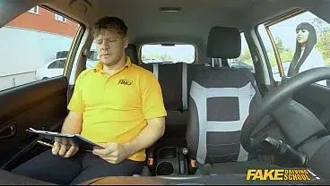 Fake Driving School – Big Boobed Babe Gets Cumshot After Spooning and Cowgirl In Car