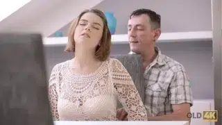 Old4K. Marina Visconti With Natural Boobs Makes Love To Old Male