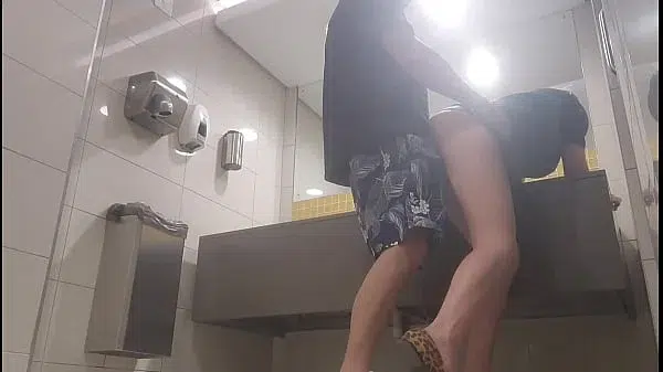 Quickie in public disability bathroom