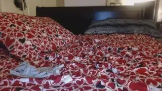 Kitten strips and plays with her feet.