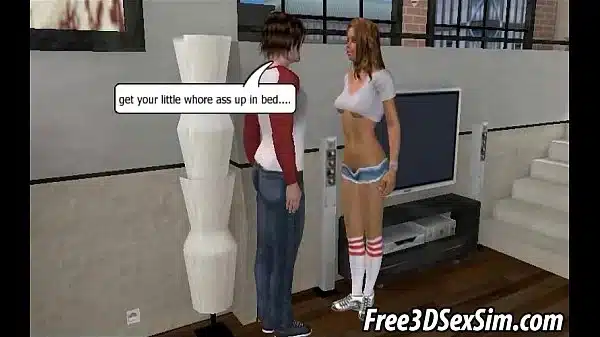Foxy 3D cartoon brunette lesbian getting licked