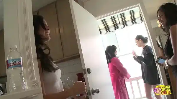 Homosexual women with little breasts, wearing high heels, engage in sexual activities including the use of dildos and oral stimulation of each other’s genitals.