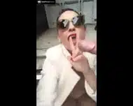 Italian MILF Blowjob Two Men Outdoor