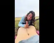 Kath Ee rides cock in a field after a Discover More At
