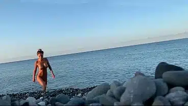 Monika Fox Swims Naked In Sea (Free)