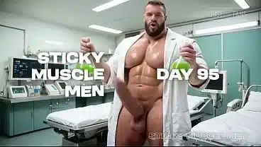 Sticky Muscle Men Day 95 Preview, AI-Generated Muscle Guys, Big Dicks, Big Cum Loads